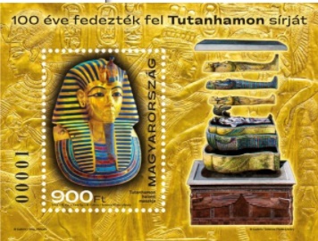 100 éve fedezték fel Tutanhamon sírját bélyegblokk 100 éve fedezték fel Tutanhamon sírját bélyegblokk